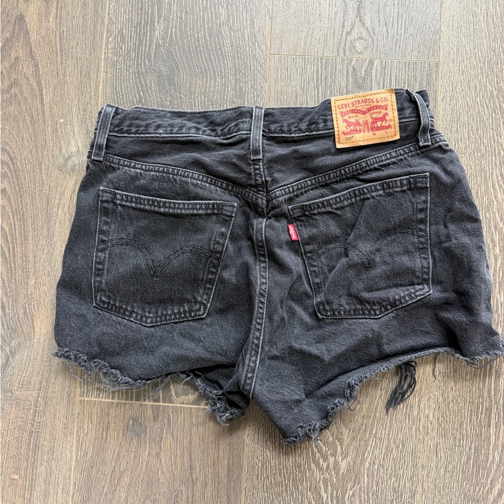 Levi's Black Raw-Hem Denim Women's Shorts